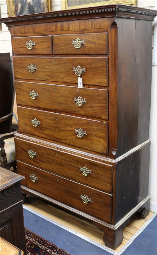 A George III mahogany tallboy W.112cm
